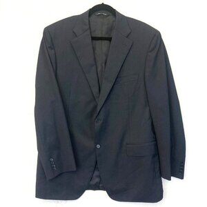 Canali Wool Blazer Suit Jacket US 46R / IT 56 Italy Designer Black Formal Office